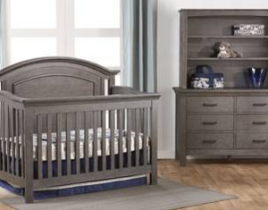 Como Arch Top Crib - Distressed Granite by: Pali Design