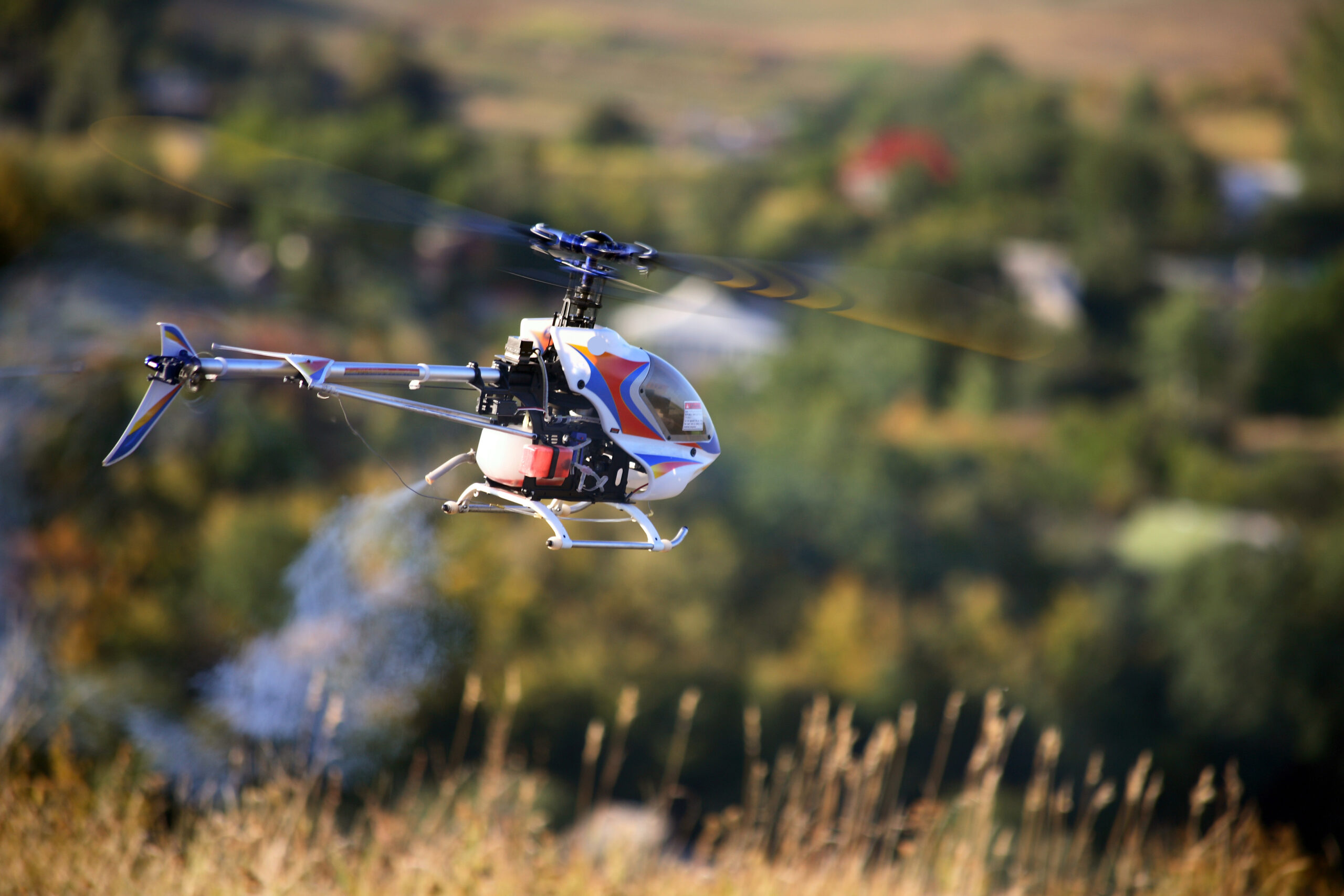 Radio controlled helicopter fly